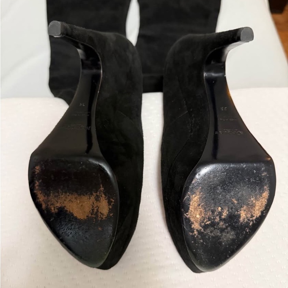 Yves Saint Laurent Black Over-the-Knee Boots - Picture 3 of 6